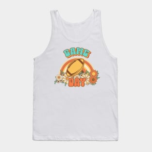 Groovy Football mom Retro gift Game day for funny mother Vintage floral pattern Tank Top